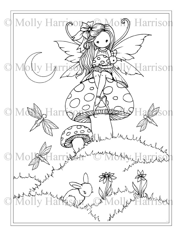 fairy and mushroom coloring pages - photo #15