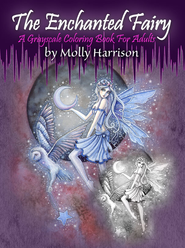coloring fairy grayscale adults pdf enchanted molly harrison instant version printable digital copy mollyharrisonart