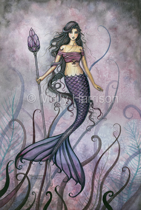 Fantasy Fine Art Print by Molly Harrison The Jellies Mermaid Art Print Mermaid and Jellyfish